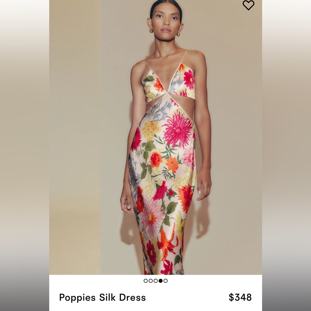 Reformation Poppies Silk Dress size 0